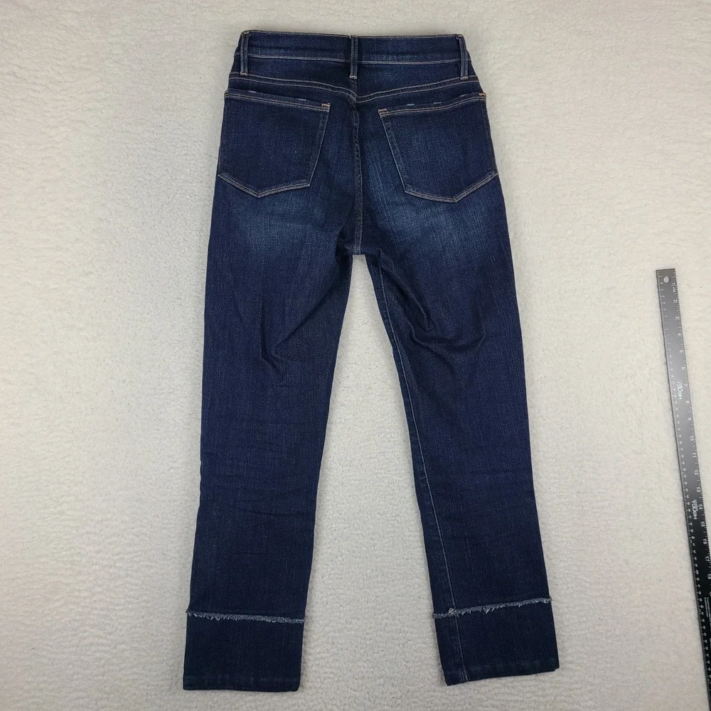 FRAME Jeans Womens 26x27 Blue Le Nouveau Straight Dark Wash Denim - Picture 12 of 14